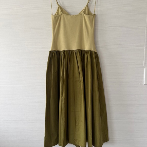 🌿|NWT| Anthropologie Maeve Ribbed Poplin Twofer Midi Dress - Picture 9 of 12